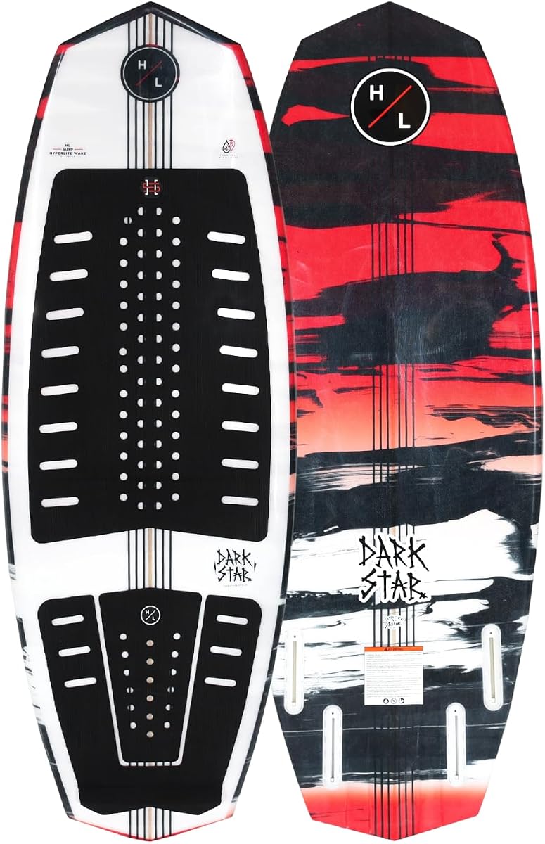 Hyperlite Darkstar Wakesurf Board - Handmade Epoxy - EPS Core w/ Wood Stringer & V Bottom - Quad Fin