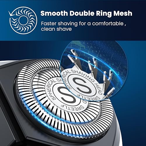 Miniatura 10 de sweetlf IPX7 afeitadora eléctrica impermeableMaquinilla de afeitar para hombre en seco y mojado Recargable giratoria con cortapatillas desplegable