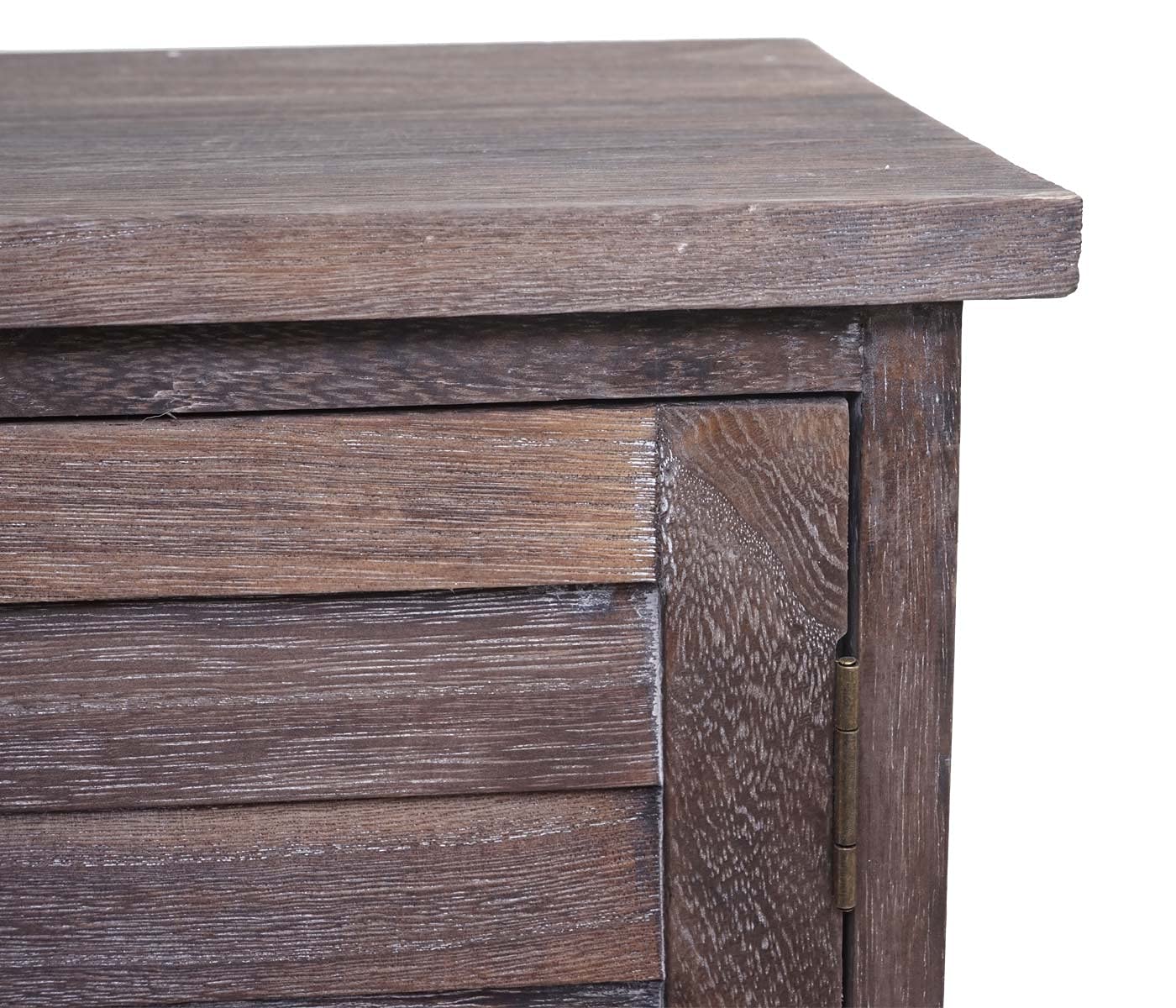Mendler Badezimmerset HWC-H20AM, Badmöbel-Set Hochschrank Waschbeckenunterschrank Wandspiegel - Shabby braun
