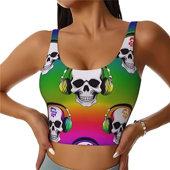 Women Ladies Comfort Fit Sports Bras U-Shaped Back Athletic Tops Tops Shirts