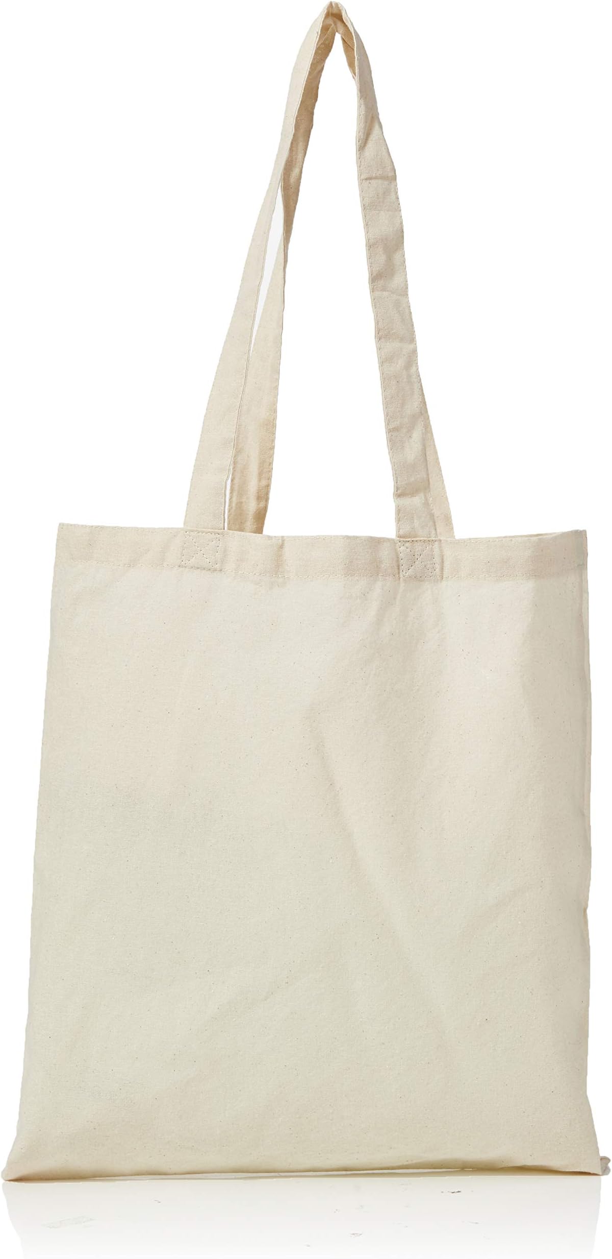 Cotton Bags, Tote, Natural Colour ***Pack of 10*** 38cm x 42cm - Long Handle. Reusable Grocery Bags, DIY, 5 oz Cotton Canvas, eco Friendly. Ideal for Promotion Branding, Screen Printing and Gift.