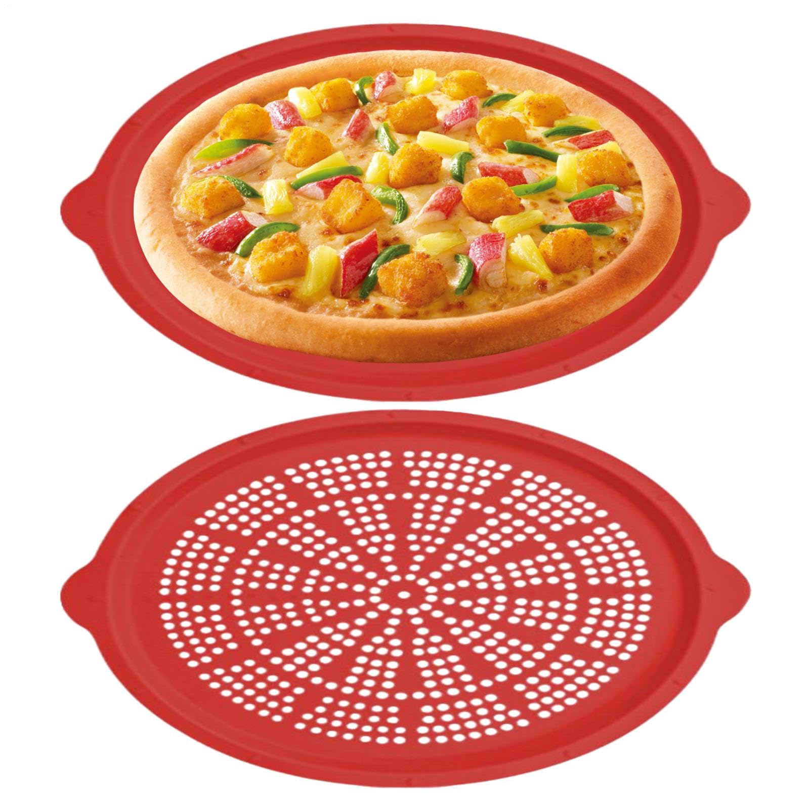 Bandeja para pizza, sartén antiadherente para pizza con agujeros