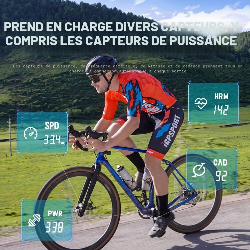 iGPSPORT Compteur kilométrique GPS Ant+ Ordinateur sans Fil Vélo 40 Heures Autonomie Batterie