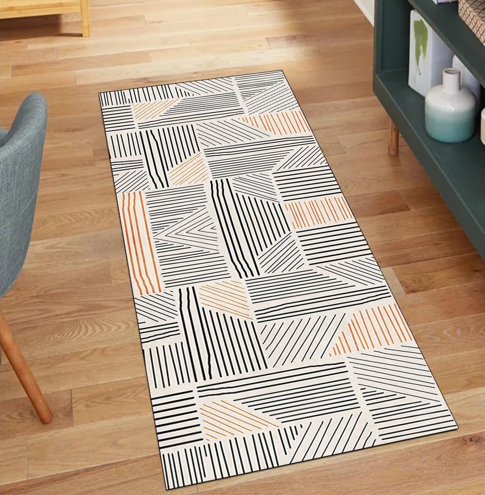 Alfombra pasillera antideslizante y lavable de 70x150 cm gris moderna