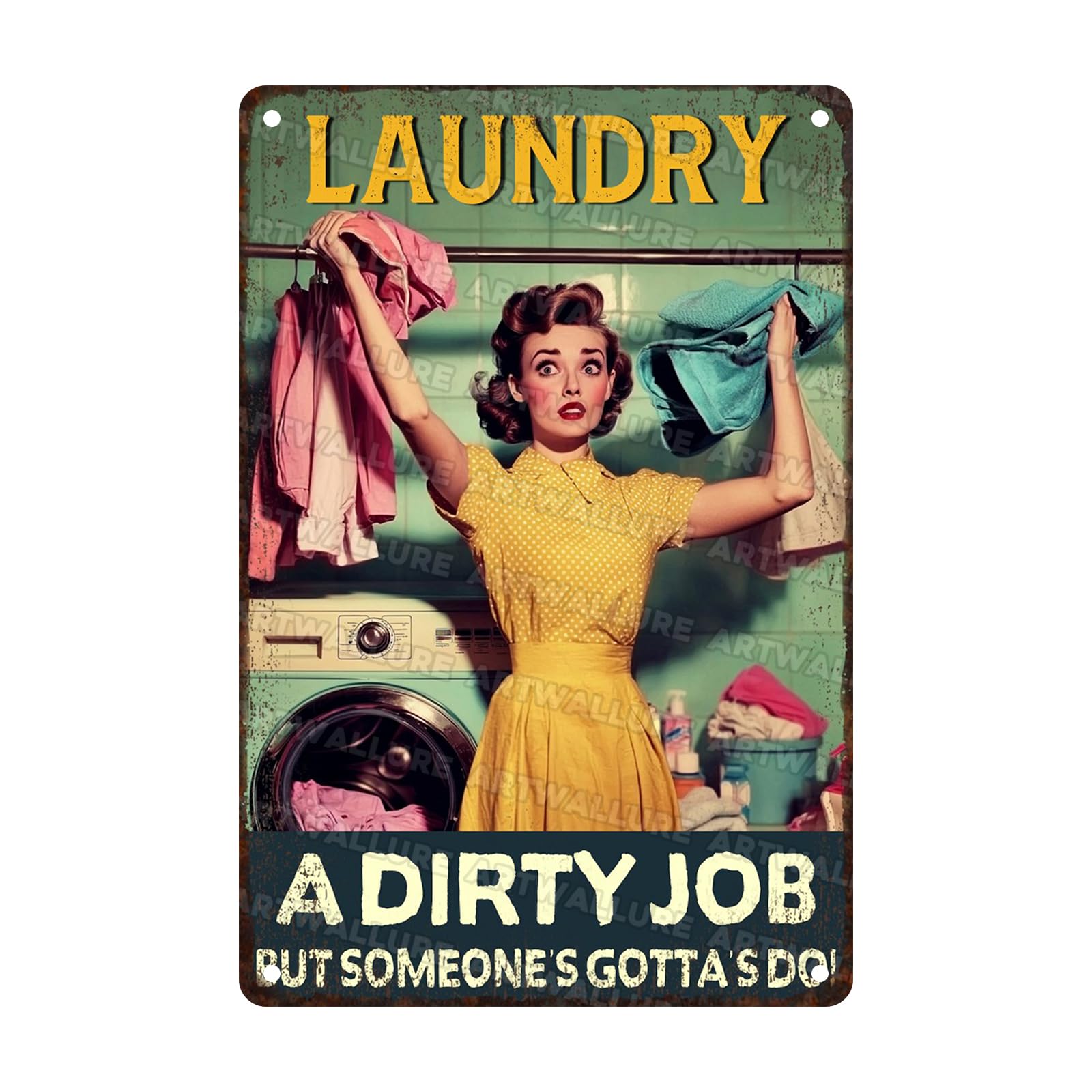 Amazon.com: ARTWALLURE Laundry Room Vintage Sign A Dirty Job Metal