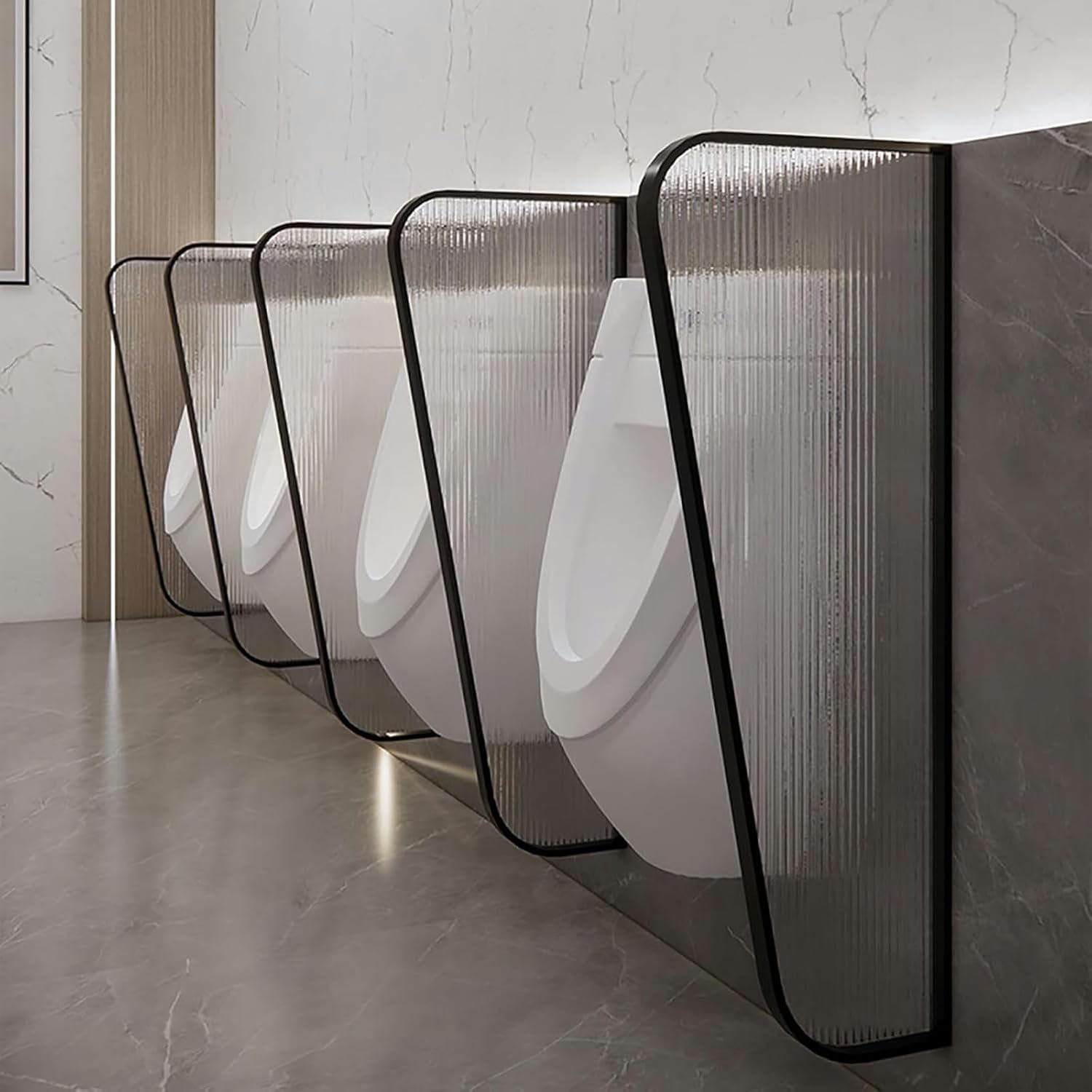 AMNOOL Urinal Screen Toilet Partition, Men Urinal Privacy Screen Toilet Partition, for Schools/Public Places (Color : Black, Size : 120cm/47.2'')