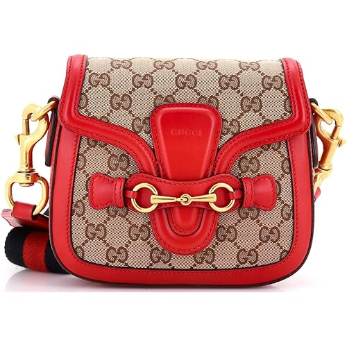 Gucci, Pre-Loved Lady Web Shoulder Bag GG Canvas Small, Red