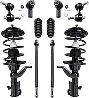 Vista 239 de Detroit Axle - Kit de puntales delanteros para Ford 2000-2004 Focus 2 puntales con muelle helicoidal 2 brazos de control inferiores con rótulas 2001