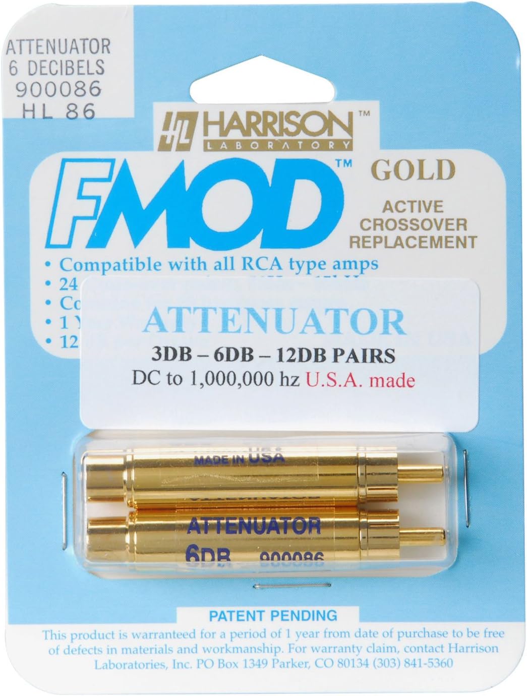 6 dB RCA Line Level Audio Attenuator Pair
