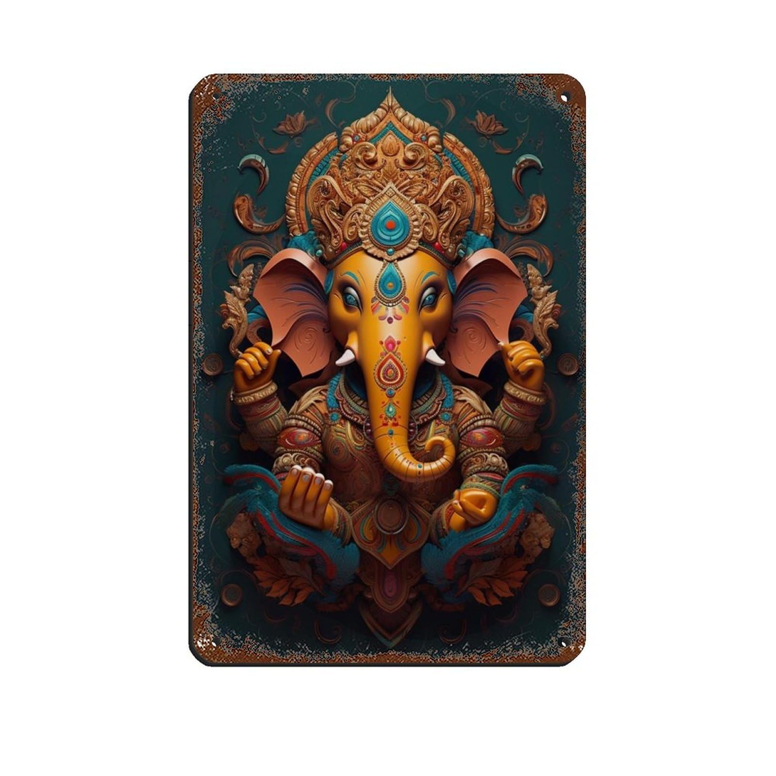 Ganesh Art, Home Decor (3) Tin Sign Vintage Metal Pub Club Cafe Bar Home Wall Art Decoration Poster Retro 8x12inch(20x30cm)
