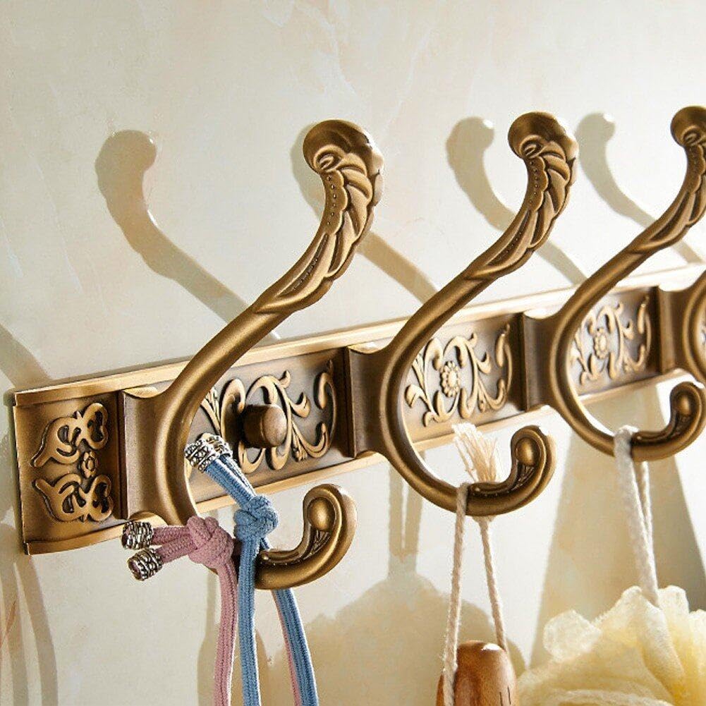 Crochet Mural En Laiton Classique Double - Porte-manteau Pour Robe, Salle De Bain