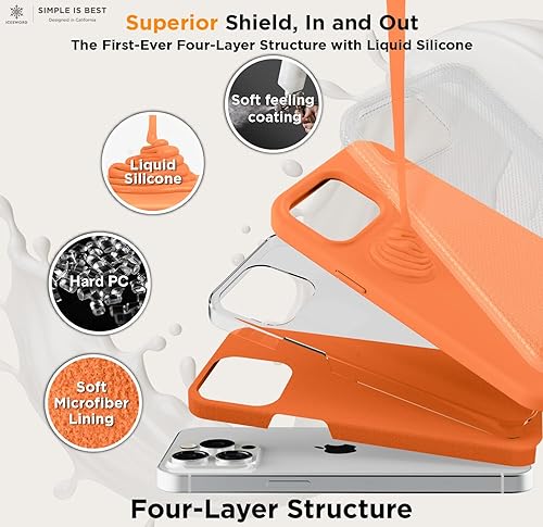 Miniatura 10 de IceSword Funda para iPhone 15 Pro Max Stone (2023), funda de silicona líquida delgada y protectora, forro de microfibra suave antiarañazos, color