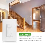 PIR Motion Sensor Light Switch,Occupancy Sensor Switch | 5Amp | Sigle-Pole | No Neutral Required, Operable Without Ground Wire,PC Fireproof,UL Listed