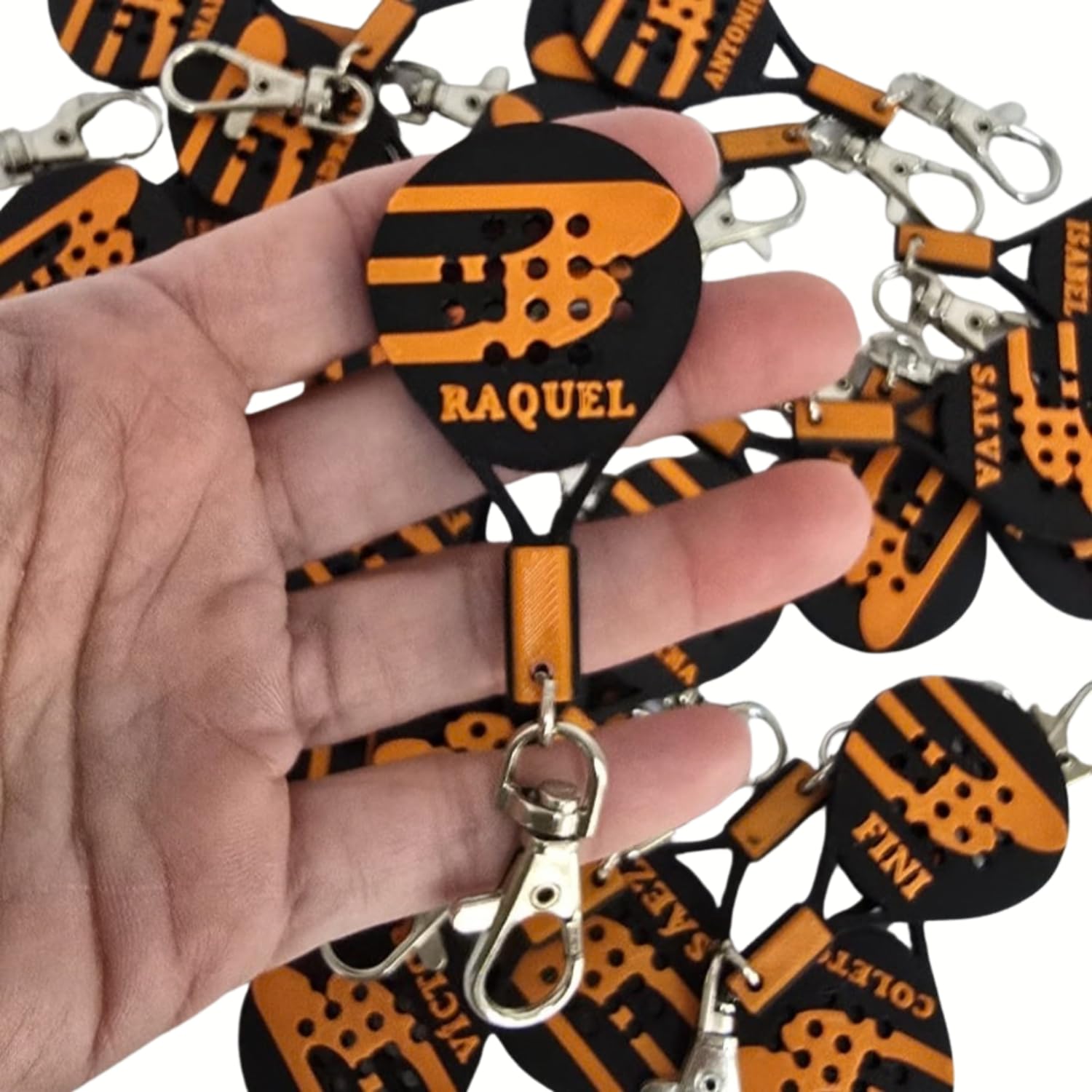 Portachiavi Pádel Personalizzato con Nome - Racchetta da paddle stampata in 3D - Confezione da 5 unità - Regalo ideale per eventi sportivi, per club e atleti. Regali TPMAS