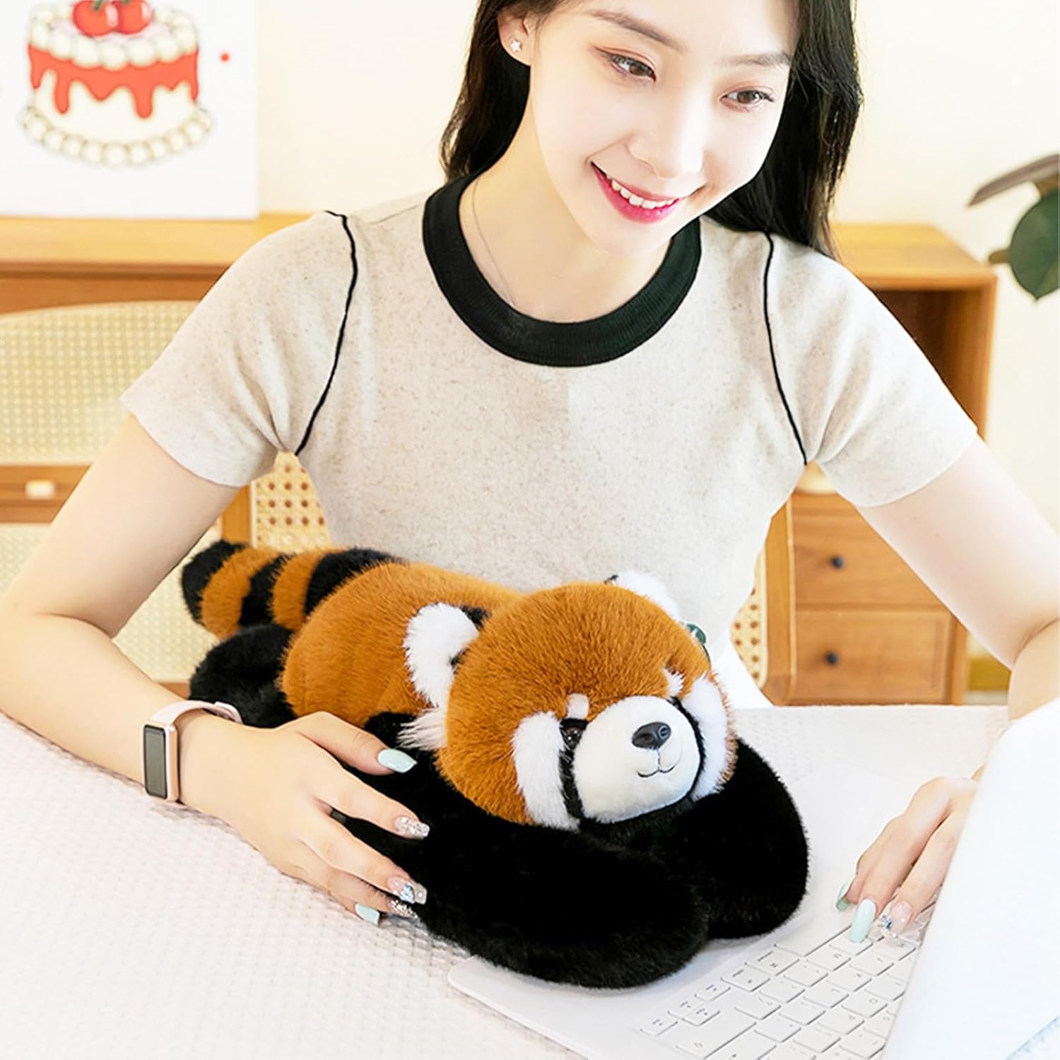 25.6 inch Red Panda Weighted Stuffed Animals, Weighted Plush Animal, Cute Soft Plush Toy Pillow Hugging Plushie Gifts for Kids Adults