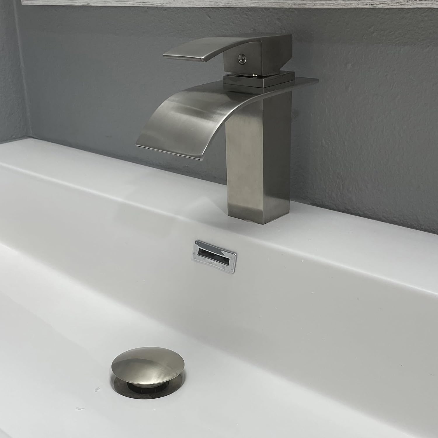 Novatto Remi Single Lever Watersense Lav Faucet, Brushed Nickel