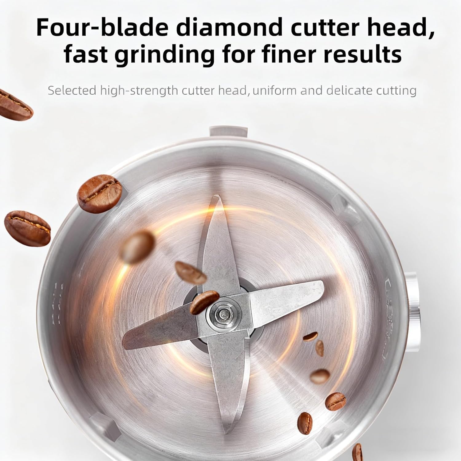 Premium Electric Spice and Grain Grinder 26000 RPM Miska ze stali nierdzewnej Regulowana grubożność Szybkie frezowanie orzechów kawy Zioła łatwe do czyszczenia kompaktowa konstrukcja