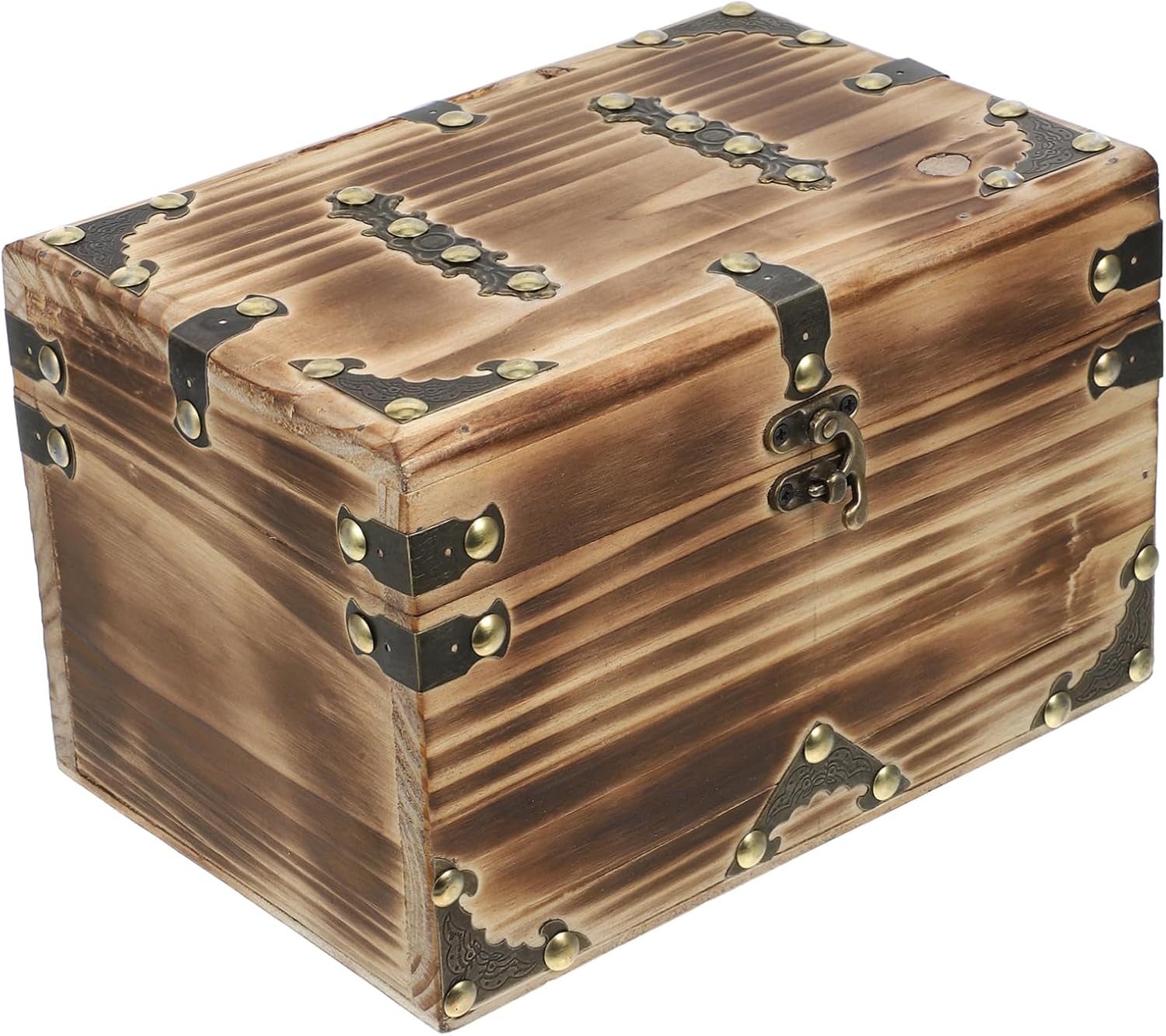 LIFKOME Vintage Treasure Chest Antique Style Wooden Storage Box for Jewelry and Keepsakes for Valentine Day Mother Day and Anniversaries