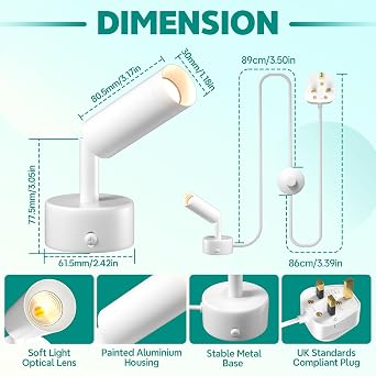 5W LED Spot Lights Indoor Plant Uplighters with Timer and Remote,2 Pack