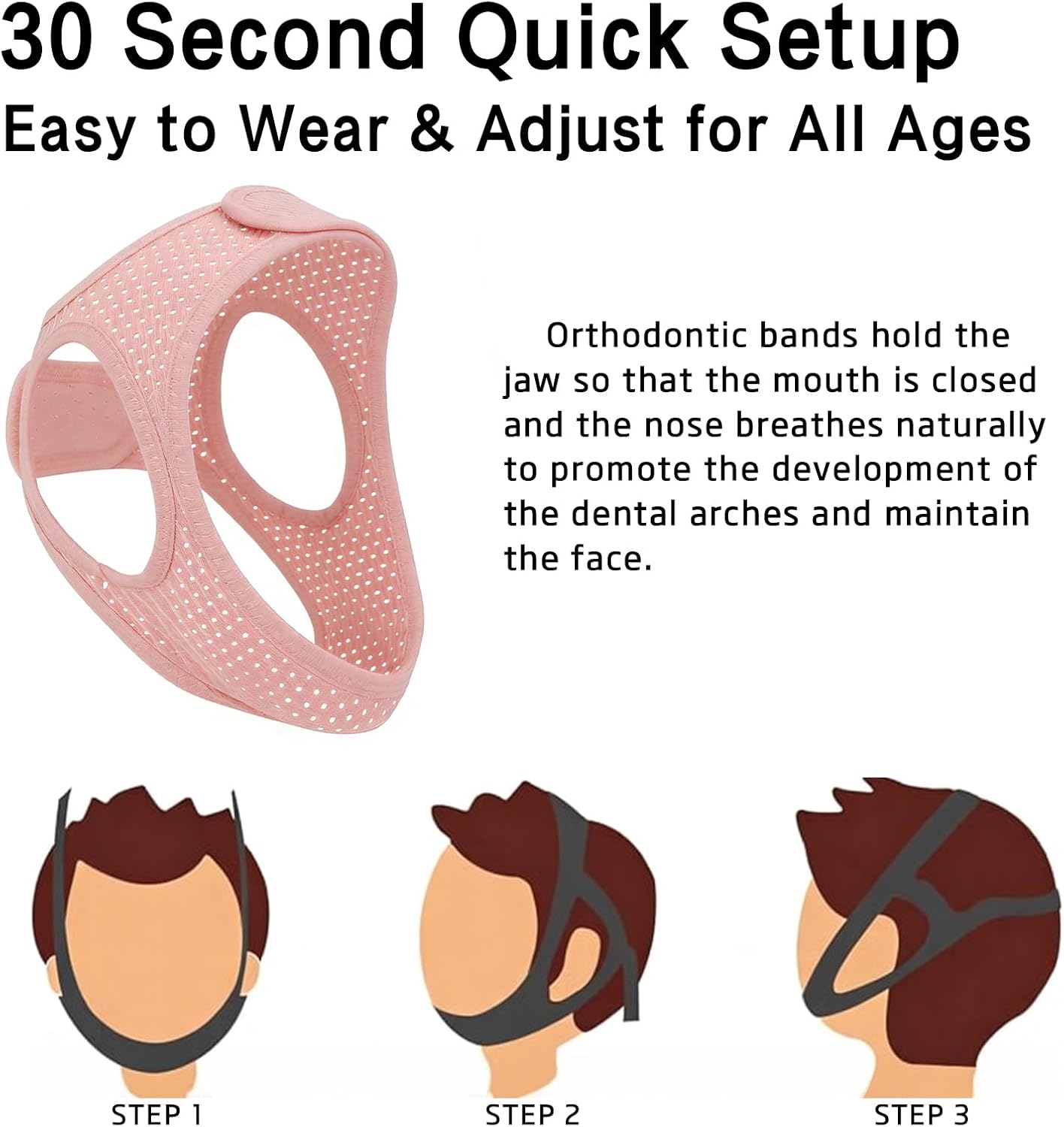 Chin Strap for CPAP Users, 2 Pack - 4-Side Adjustable Anti Snoring CPAP Chin Strap for Sleeping - Breathable Snore Stopper Jaw Support for Men &Women - Washable Comfortable Black
