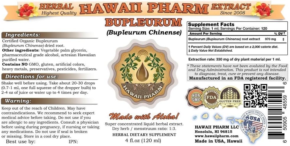 Bupleurum Liquid Extract, Bupleurum (Bupleurum Chinense) Tincture Supplement 15x4 oz