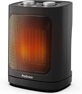Pro Breeze Calefactor Bajo Consumo 1800 W con Oscilación Automática y 2 Niveles de Potencia – Para Casa, Habitaciones y Oficinas - Estufa Eléctrica