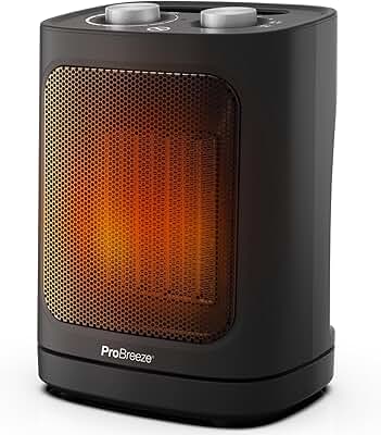 Pro Breeze Calefactor Bajo Consumo 1800 W con Oscilación Automática y 2 Niveles de Potencia – Para Casa, Habitaciones y Oficinas - Estufa Eléctrica