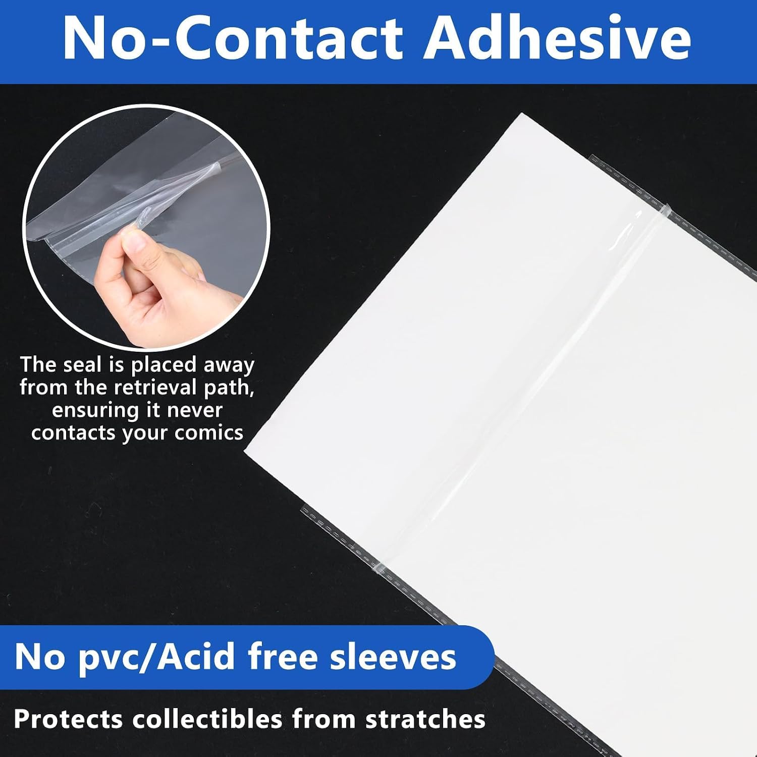 100-Pack Current Comic Book Bags & Boards Set with Premade Resealable Tabs + Adhesive Stickers | Acid-Free Archival Quality | Reusable Protection for Comic Book Collection & Storage