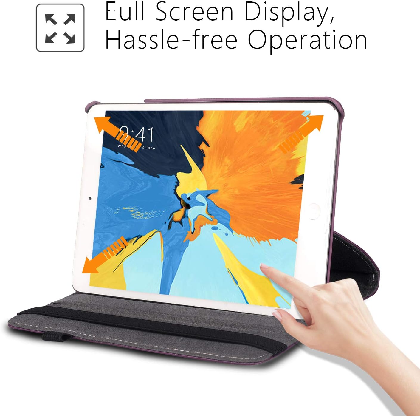iPad Mini 1/2/3 Case 360 Degree Rotating Stand Case Cover with Auto Sleep/Wake Feature Smart PU Leather Cover for iPad Mini 3 case/ipad Mini 2 case/ipad Mini 1 case (AA-Purple)