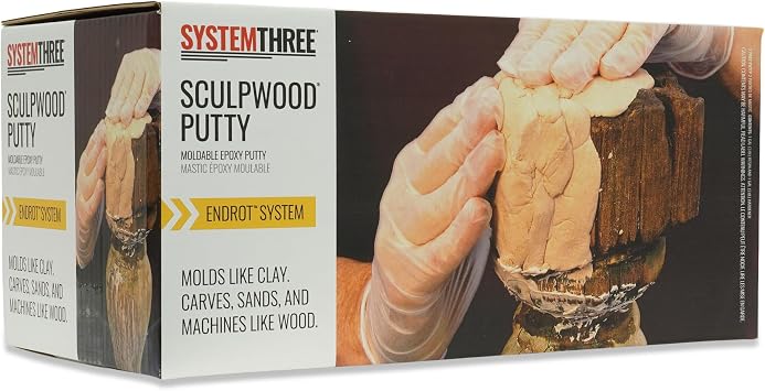 System Three 1600K50 SculpWood Putty Kit, 2 gallon, Brown