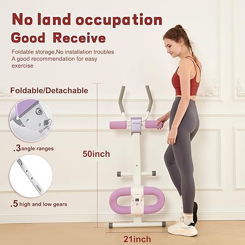 Miniatura 6 de HOTWAVE Entrenador abdominal plegable,Máquina de entrenamiento abdominal ajustable,Fortalecer la fuerza del núcleo,Equipo de ejercicio en casa