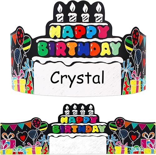 SICOHOME 36 coronas de cumpleaños para niños, sombreros de fiesta de cumpleaños para el aula, sombreros de fiesta para la familia, suministros de