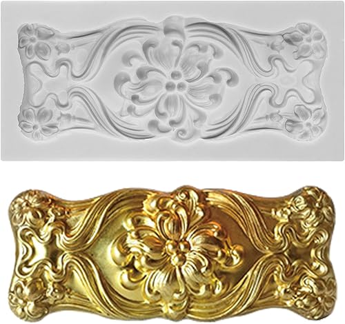 Miniatura 10 de Moldes barrocos de silicona para decoración de pasteles, decoración de cupcakes, pasta de goma de chocolate, pasta de caramelo y arcilla polimérica