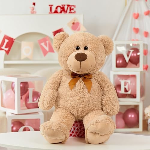 Miniatura 8 de Tezituor Oso de peluche gigante con pies de alto, gran oso de peluche rosa para niña Wowen, enorme oso de peluche de tamaño real, regalo en