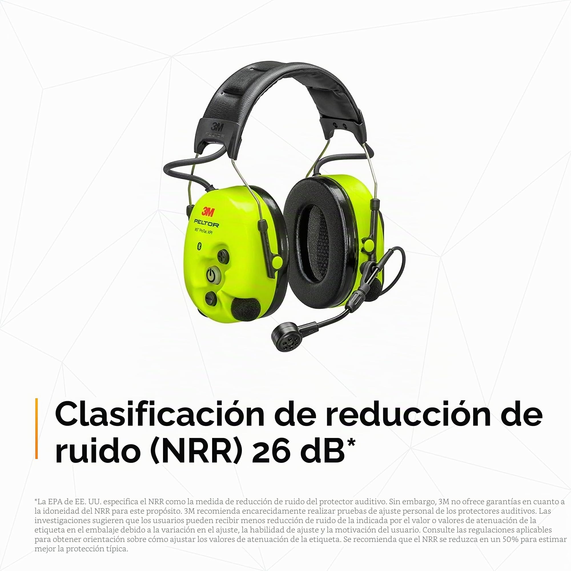 3M Peltor WS ProTac XPI, auriculares de protección auditiva, Bluetooth | amarillo, 7100196045 (orejeras cápsulas), valor de aislamiento: SNR 33 dB