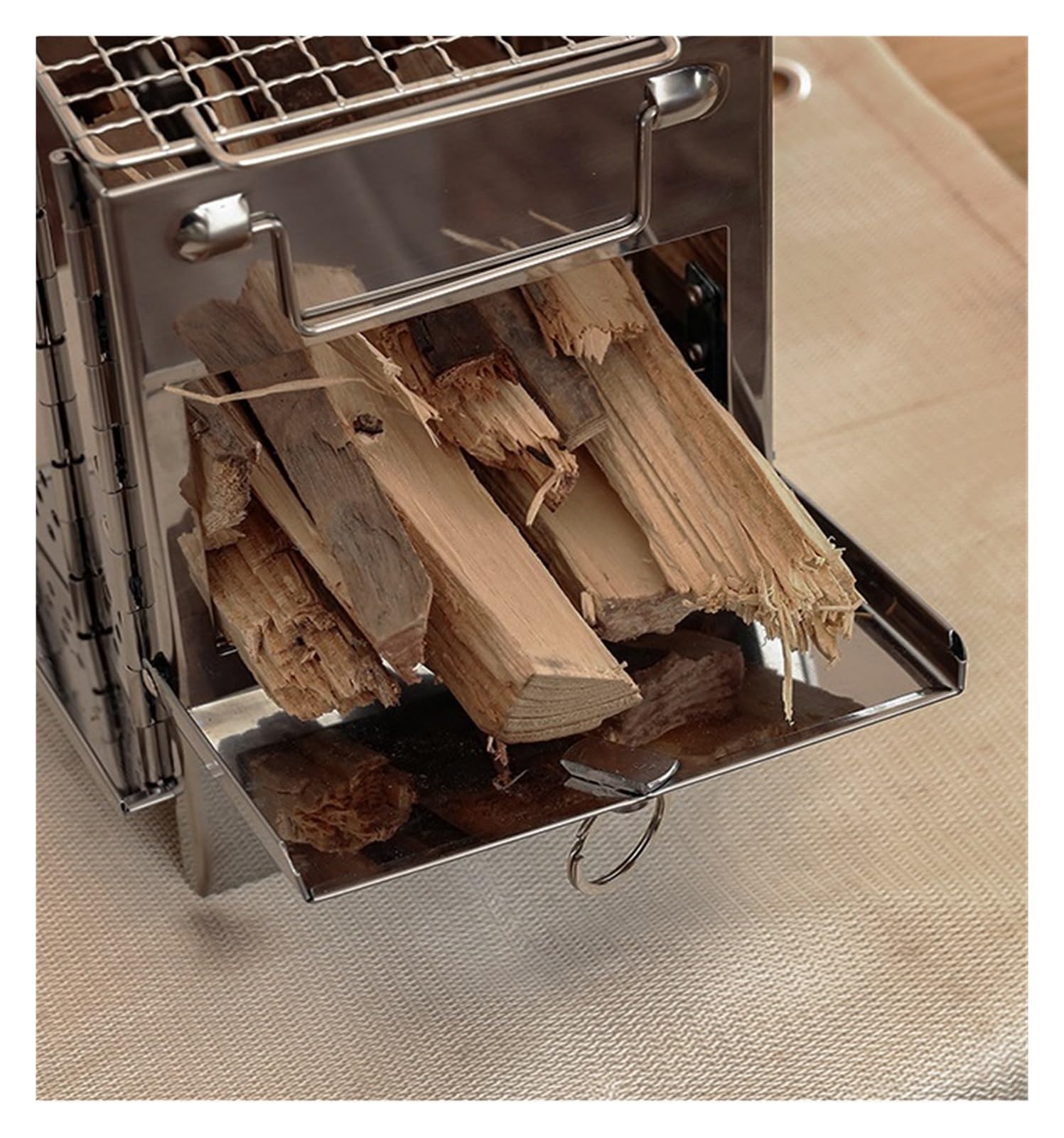 Estufa de Leña Mini Parrilla Plegable de Acero Inoxidable for Exteriores, Ideal for barbacoas, Camping, picnics, Estufas carbón y Parrillas for Barbacoa