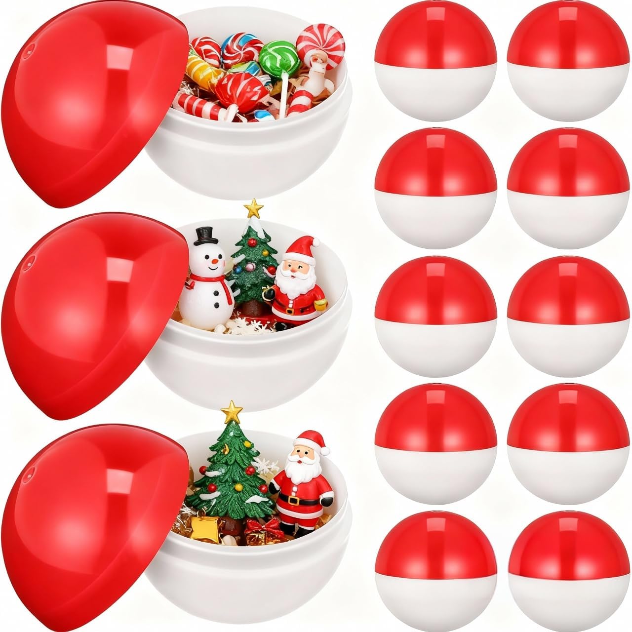 50 Pcs Vending Machine Spheres, 2 Inch Clear Plastic Round Gumball Containers, Refillable Prize Balls for Easter Party Favors Christmas Kids Toy Display