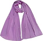 Lina & Lily Sparkle Rhinestones Women's Chiffon Scarf Shawl Head Wrap Hijab Sheer Lightweight