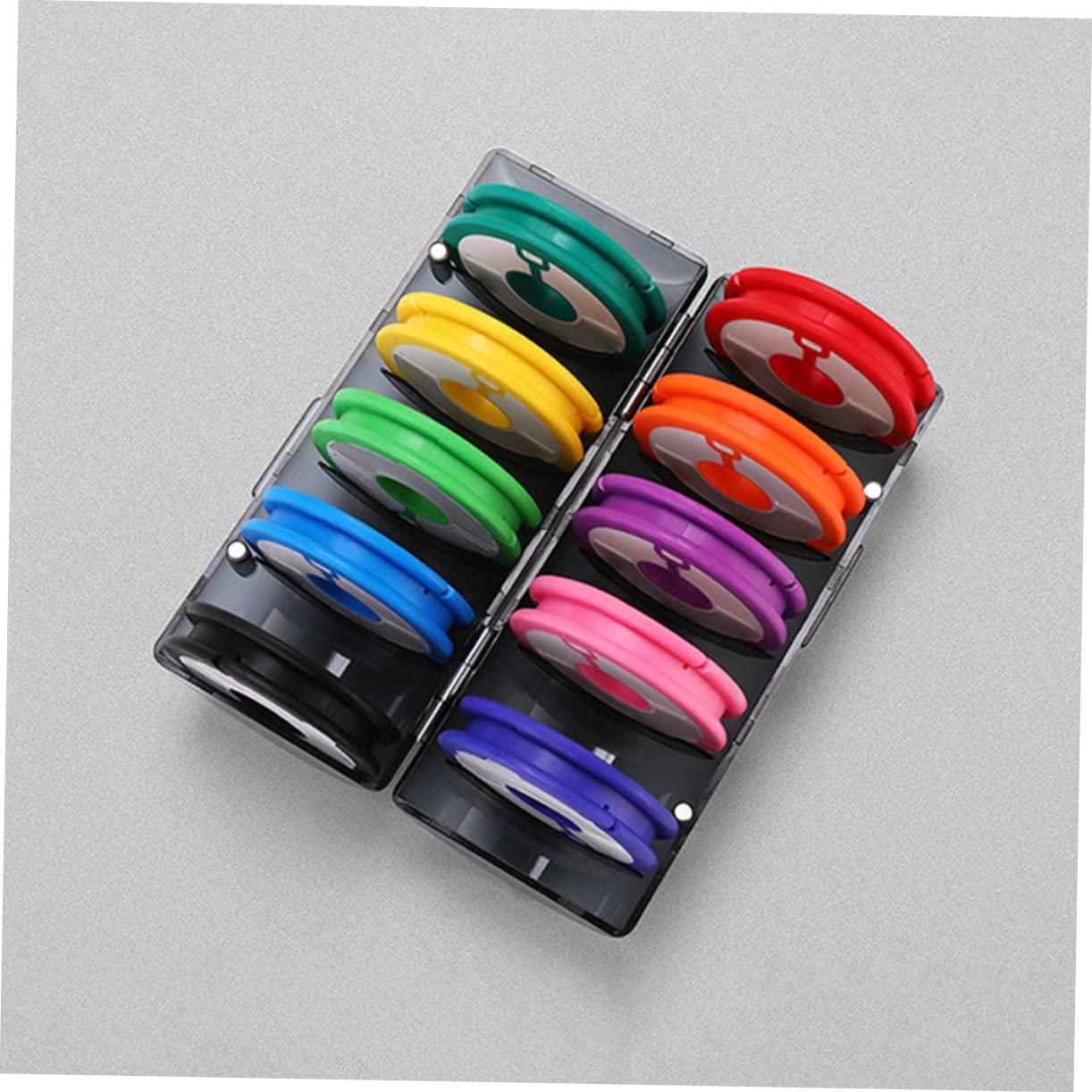 GRIRIW Fishing Line Storage Box with Spools Durable Fishing Line Organizer Compact Reel Holder for Fishing Line Impact