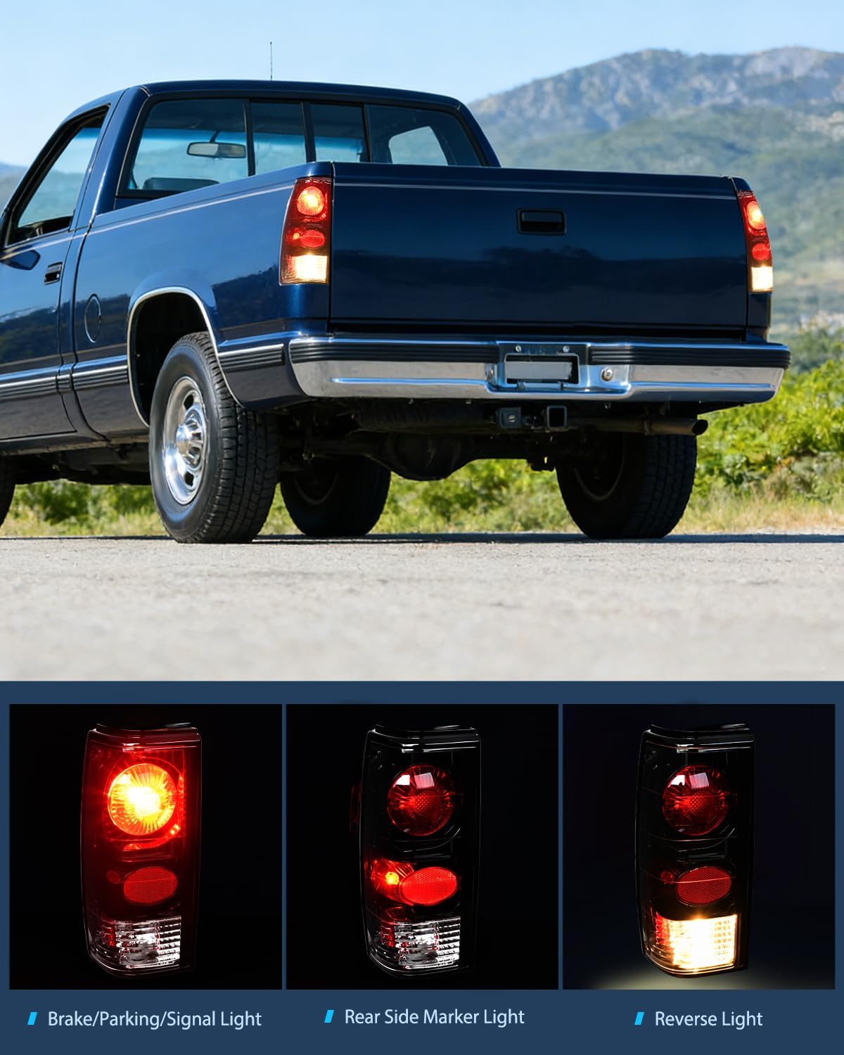 Nilight Taillight Assembly Compatible with 1982 1983 1984 1985 1986 1987 1988 1989 1990 1991 1992 1993 Chevy S10 Chevrolet S10 Blazer GMC S15 Sonoma Rear Tail Light Replacement Drive & Passenger Side