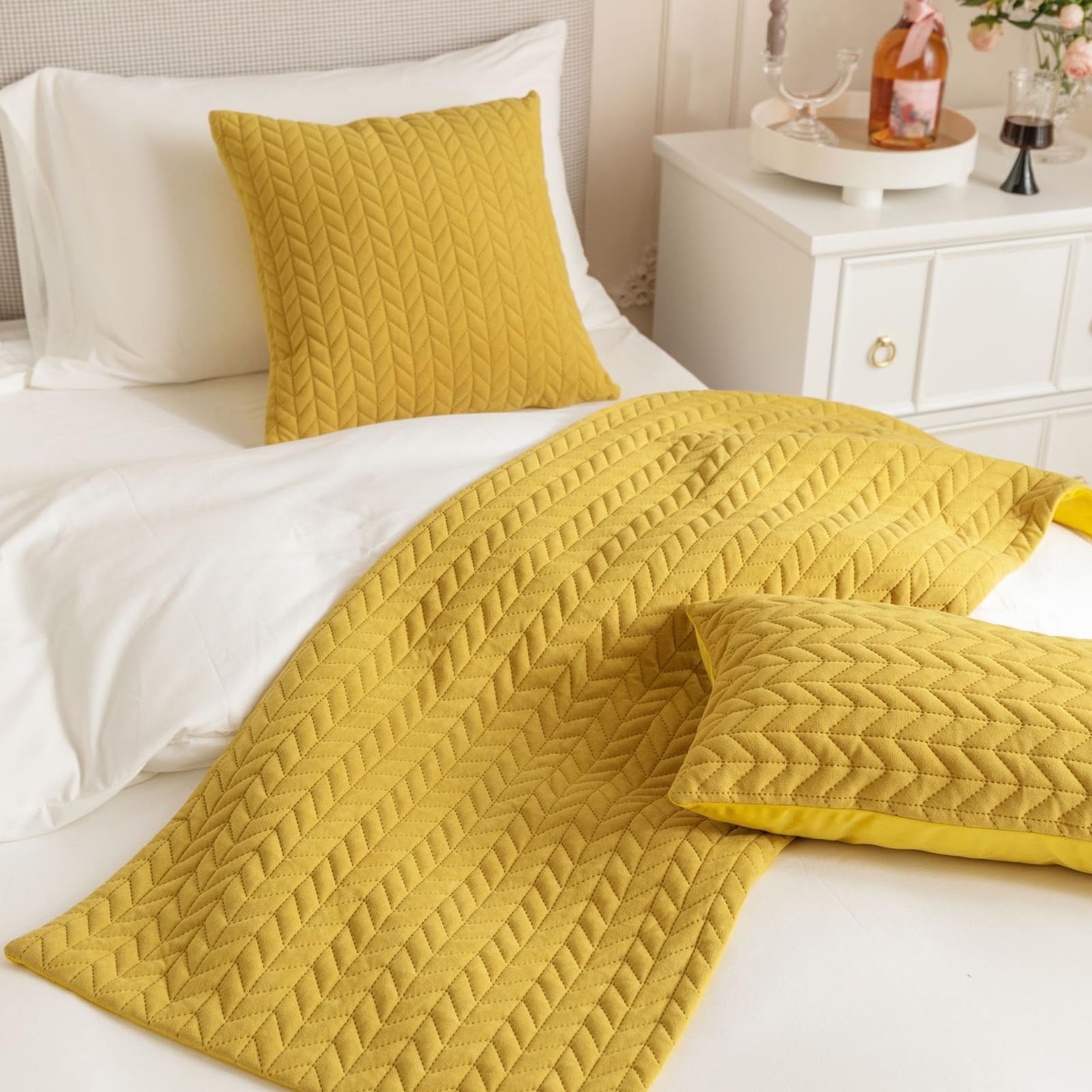 Cammeciso Bettläufer Set - Reversibel Mit Kissenbezügen