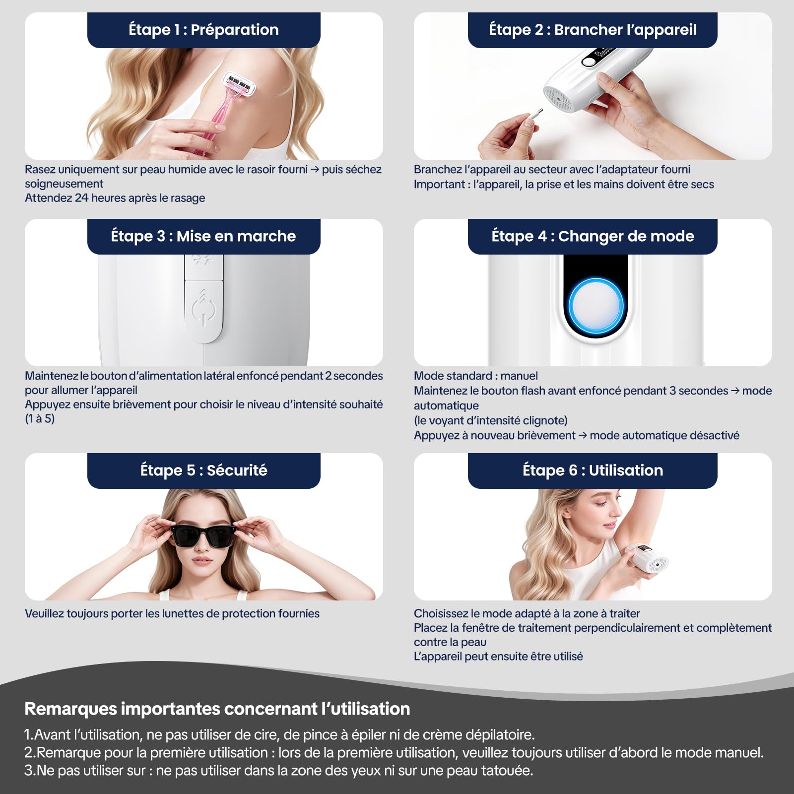 MANKIW Épilateur Lumière Pulsée avec Fonction de Refroidissement, 5 Niveaux d’Énergie & 500000 Flashs, Modes Automatique et Manuel, Alternative à l’Épilateur Laser, pour Jambes, Aisselles et Bikini
