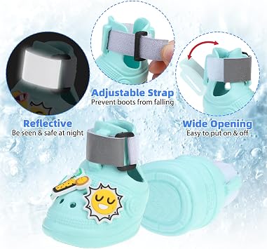 KOOLTAIL Dog Shoes for Hot Pavement, Waterproof Summer Pet Sandals Boots for Beach to Prevent Licking Paws, Breathable & Non Slip Dog Booties for Hardwood Floor Small Medium Large Dogs, Green M