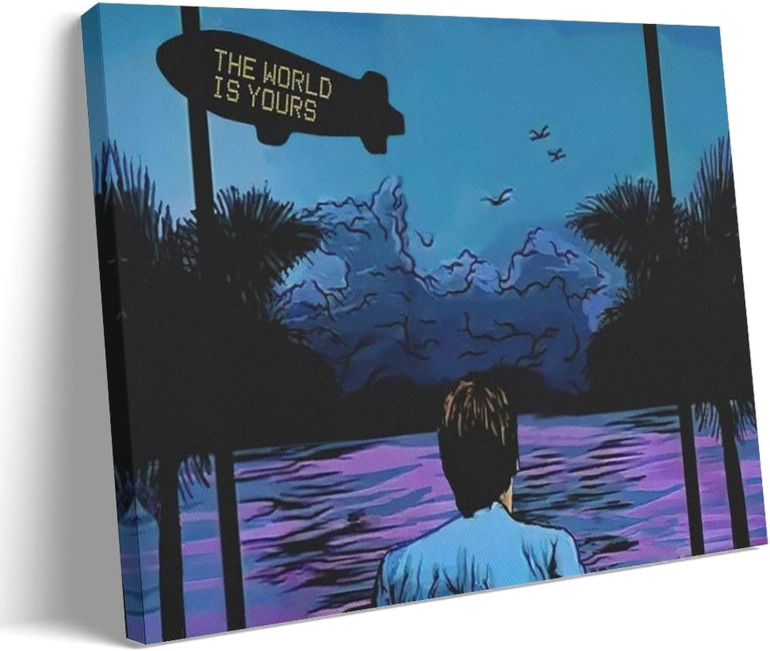 Scarface The World Is Yours Movie Wall Art, Tony Montana Prints, Pacino Canvas Poster, 12x18inch(30x45cm) Frameless