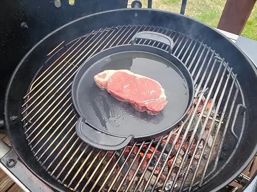 Miniatura 3 de Dongftai CG42A - Plancha de hierro fundido de 12 pulgadas con asas para parrilla Weber Original de carbón de 22 12 pulgadas, ahumadores de 22.5