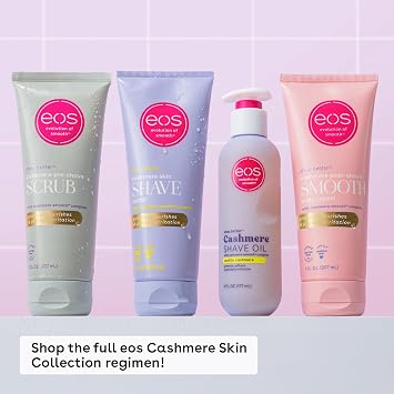 eos Cashmere Skin Collection Pre-Shave Scrub - Vanilla Cashmere, Exfoliating Body Scrub, Hydrating, Shea Sugar, 7 fl oz