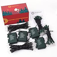 Vista 7 de Luces de Navidad a pilas, paquete de 4 unidades, 20 luces LED mini en cadena con 8 modos, impermeables, luces de árbol para Navidad, exteriores