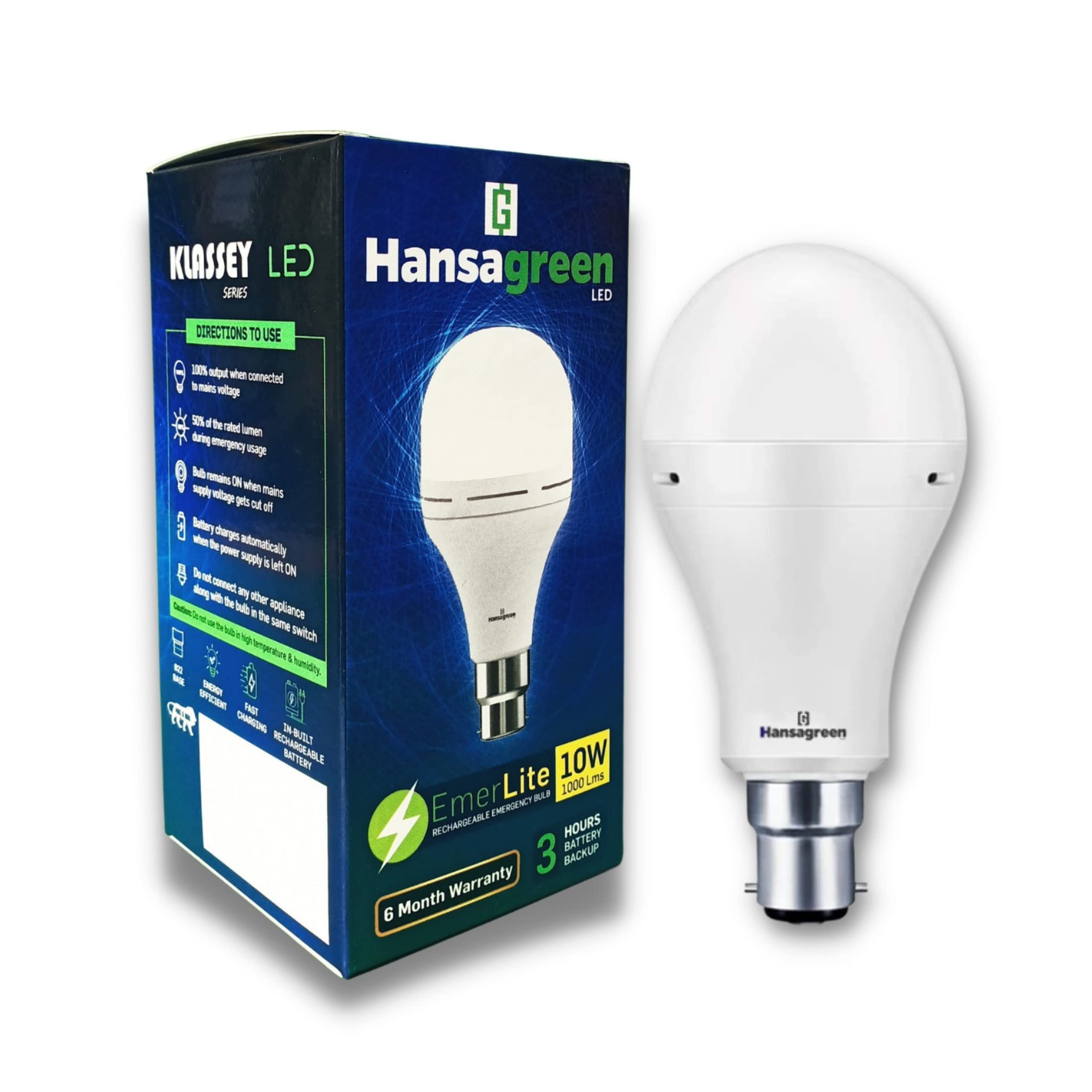Hansagreen 10 watts Cool White LED e27 Rechargeable Emergency Bulb (B09NL78BXW) Amazon Price History, Amazon Price Tracker