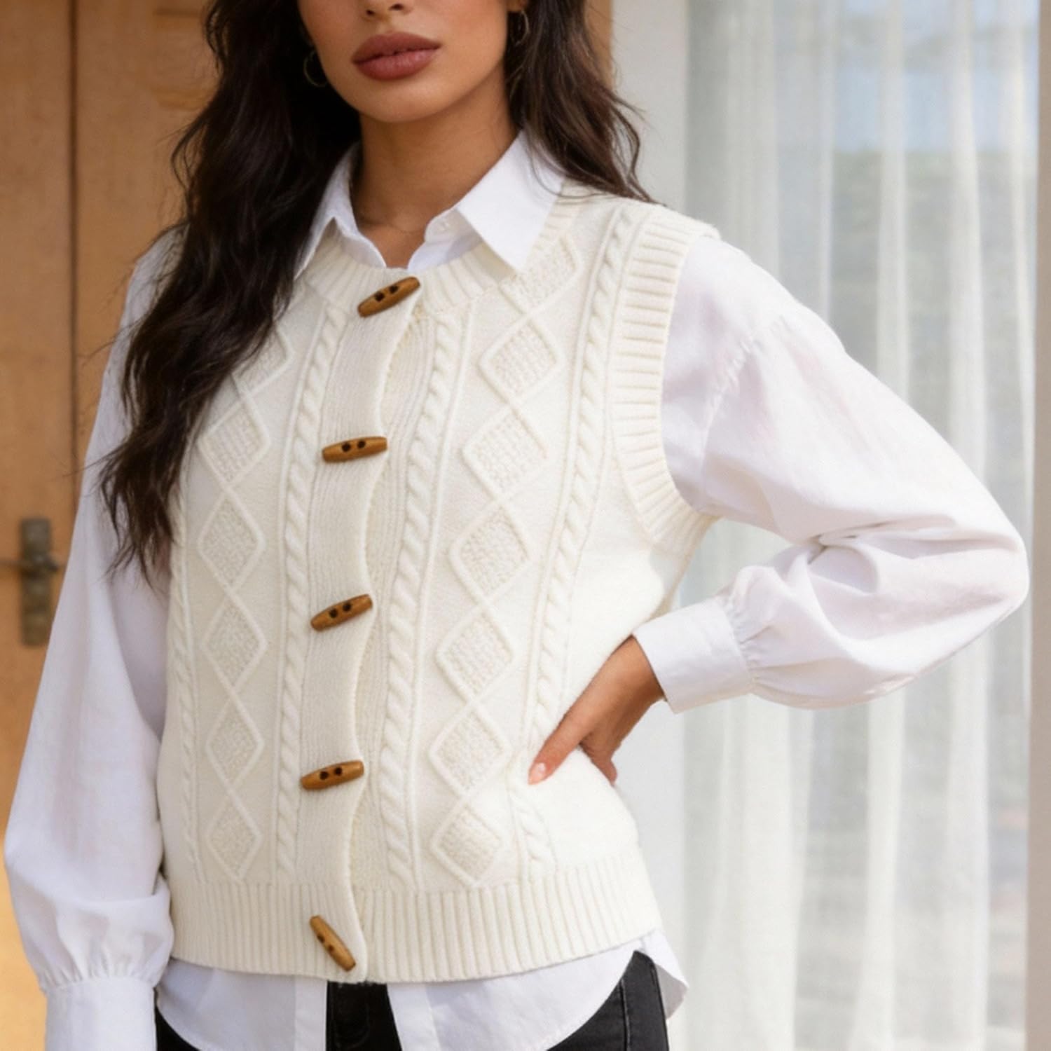 LEO'VASE Stylish Chinese-Inspired Womens Vest - Adorable Cute Fall Outfits for Women Vest Tops for Women - Image 4