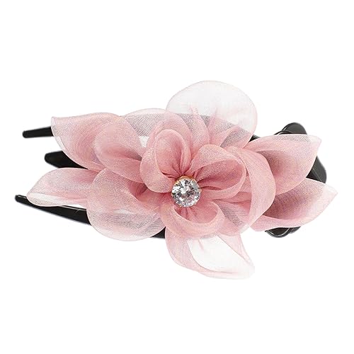 Beaupretty Pinza para el pelo floral, accesorio de boda, pinza curvada francesa grande, pinzas para el cabello para mujer, pinzas planas para